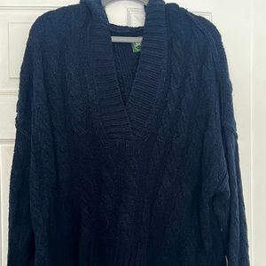 V-neck cable knit sweater